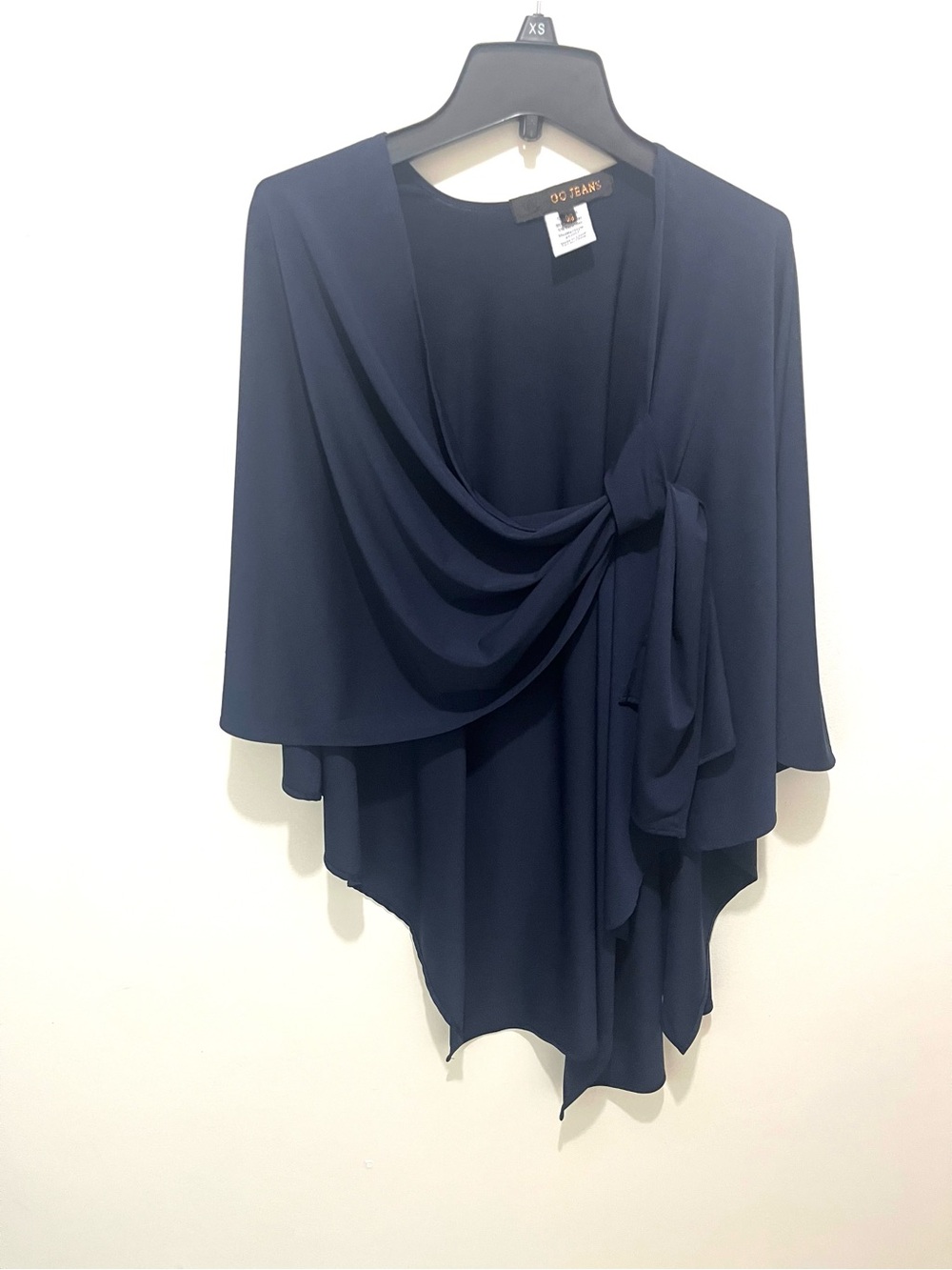 Navy Draped Tie-Front Open Day or Evening Wear Wrap / Shawl